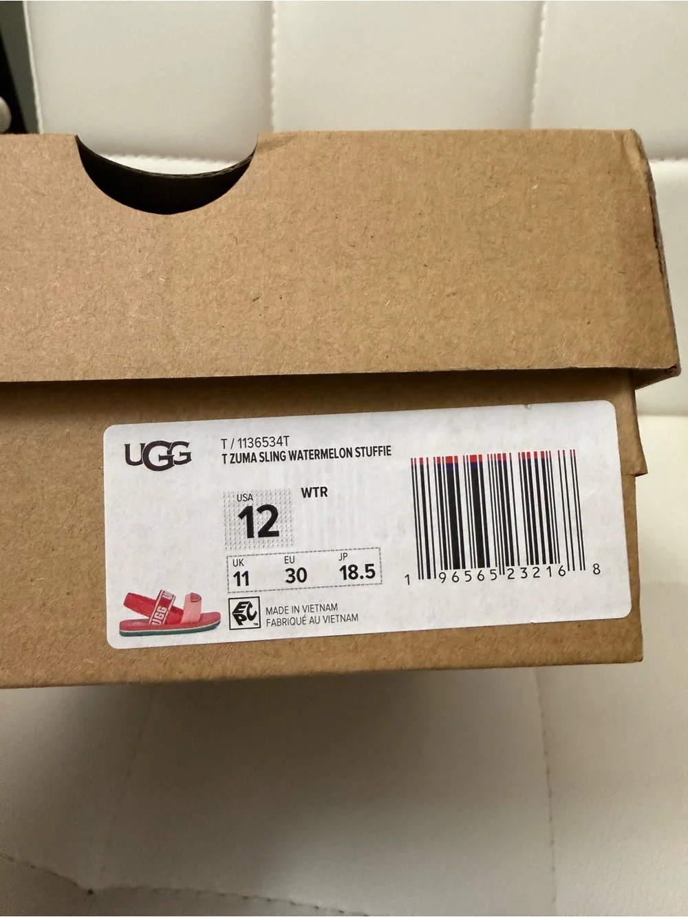 UGG Kids Pink and Red Watermelon Sandal